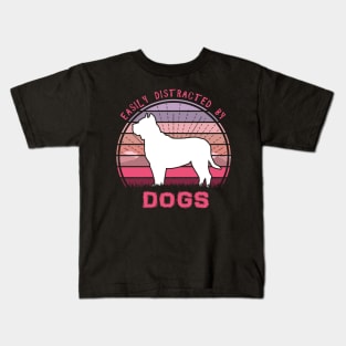 Easily Distracted By Pitbull Dogs Kids T-Shirt